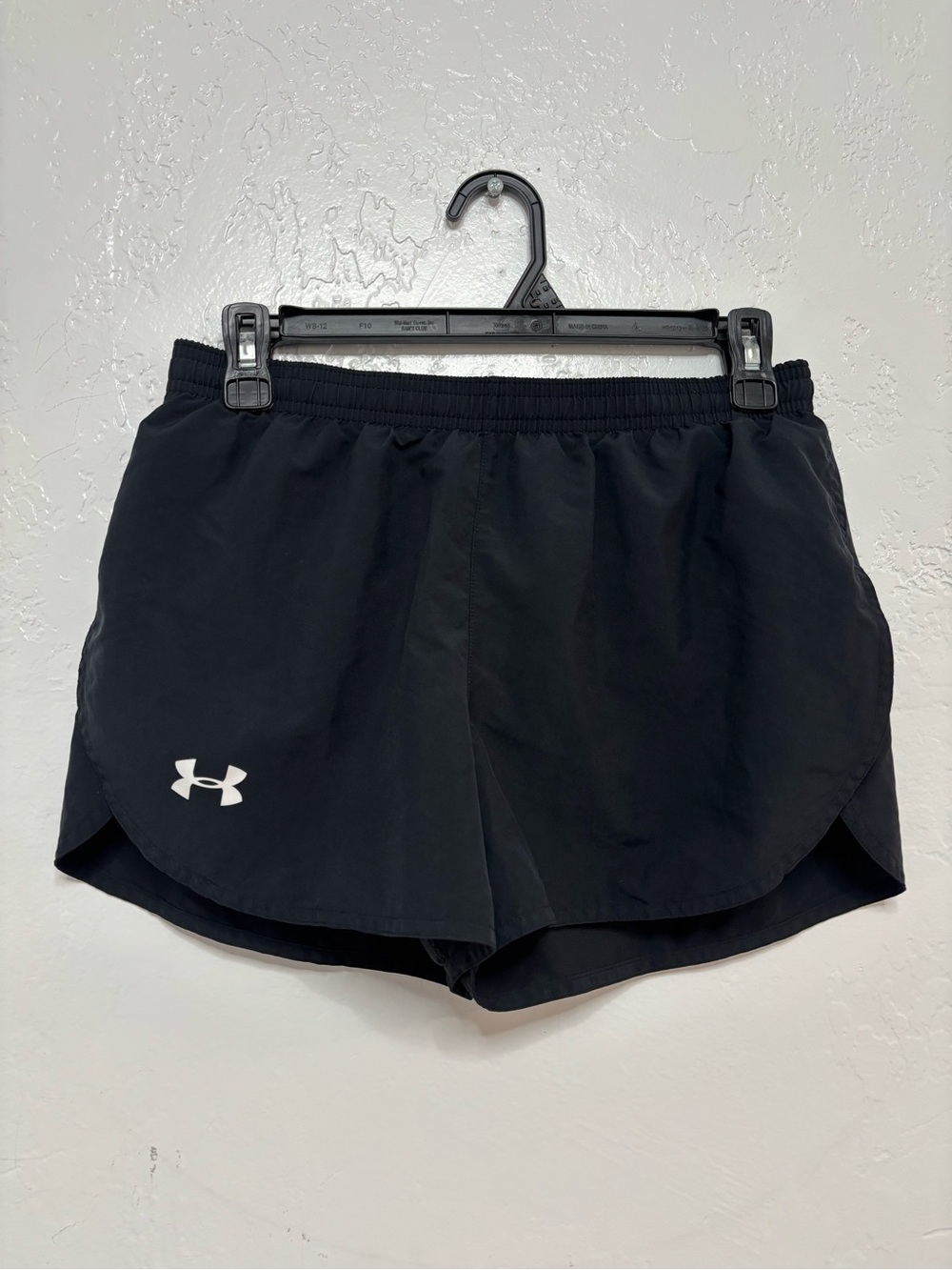 Under Armour Black Athletic Running Shorts with White Logo